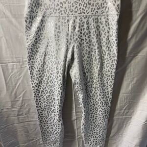 Fabletics Silver Leopard Print Leggings